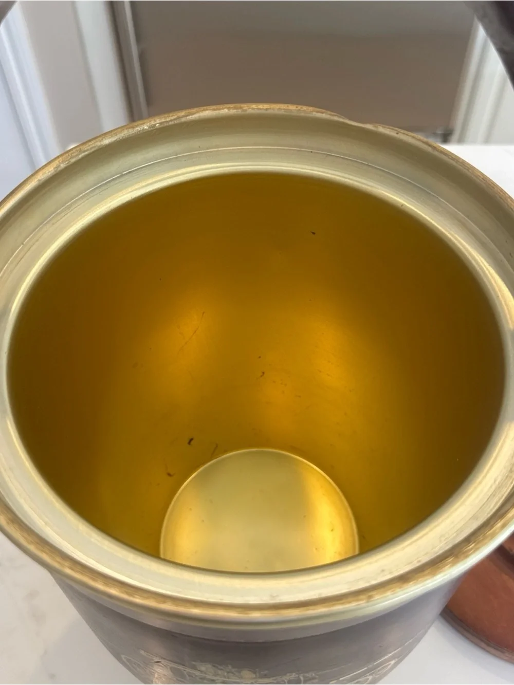 Brown Leather Barrel Ice Bucket with Eagle Finial